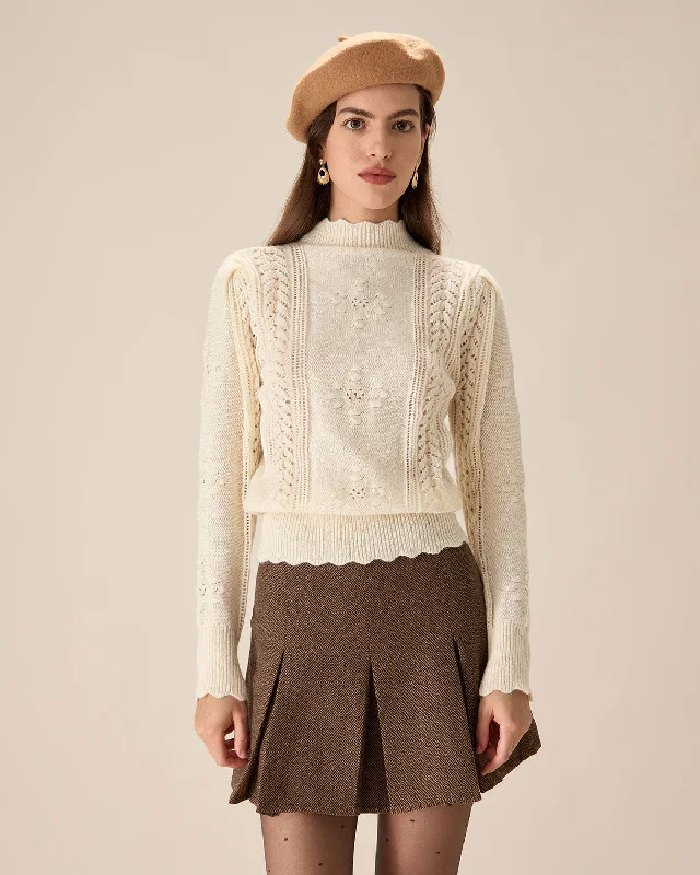 Members Only Beige Lantern Sleeve Sweater