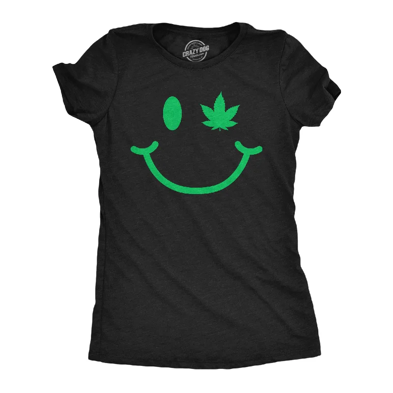 Deal Explosion Pot Leaf Eye Smiling Face Women's T Shirt