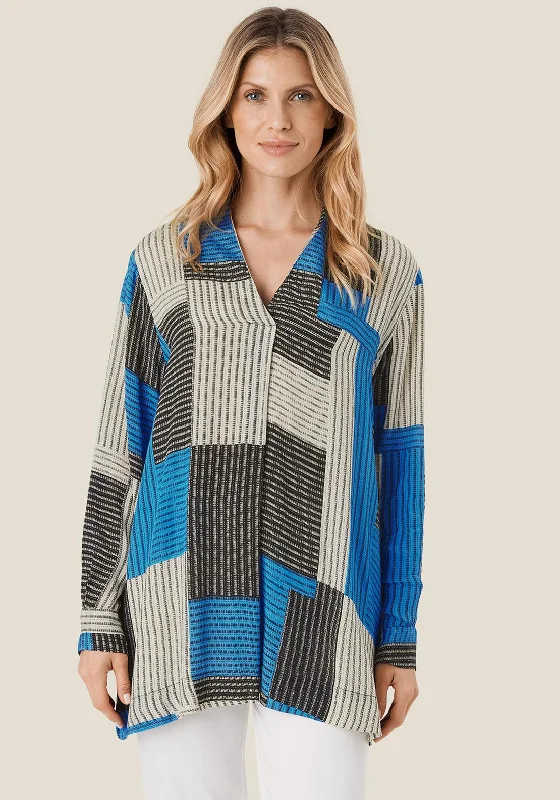 Discount Mania Masai Gunni Patch Print Tunic Top, Nebulas Blue