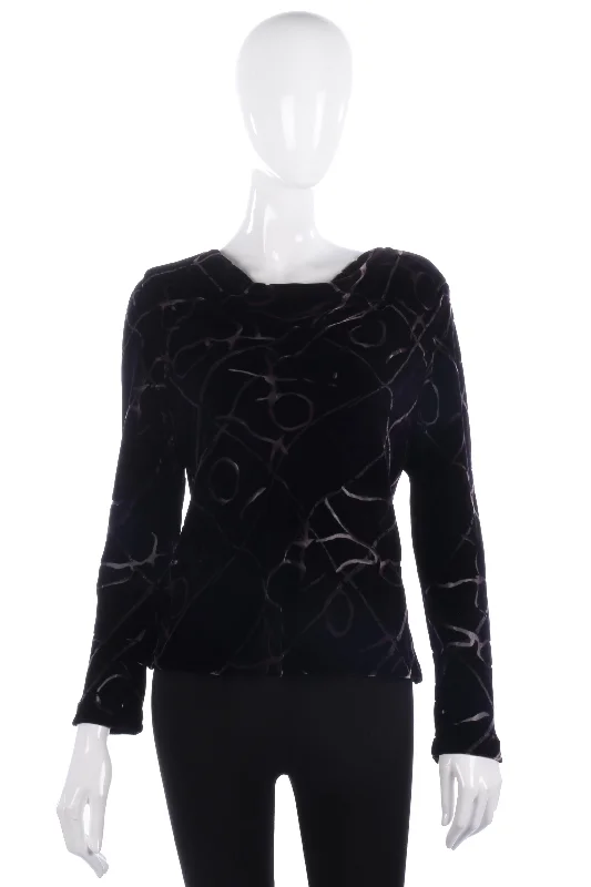 Deal Dash Resource Purple Silk Devore Velvet Top UK Size 16