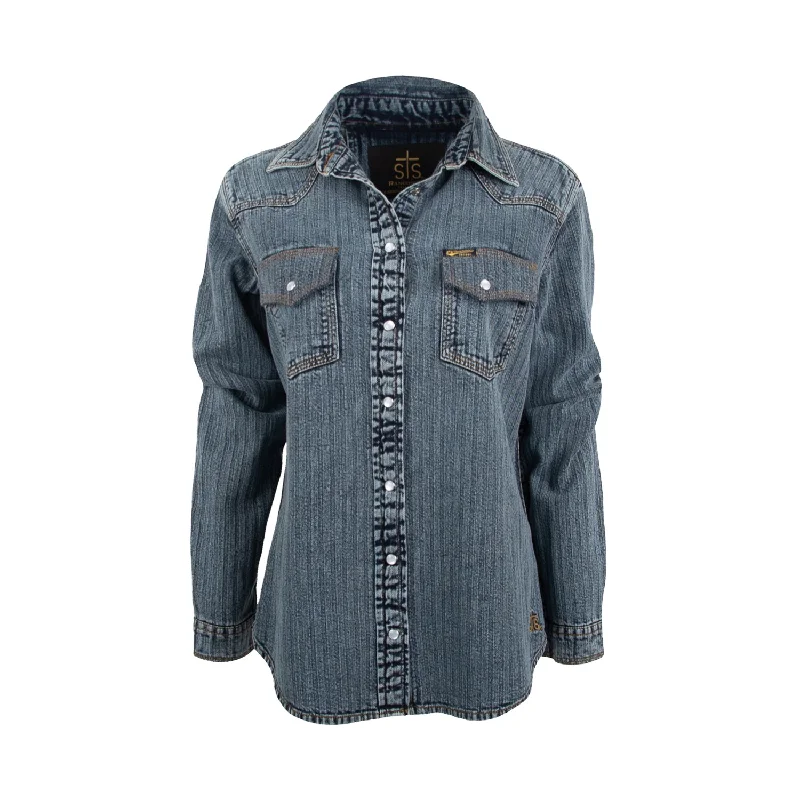 Weekend Discounts Worth Grabbing STS Ranchwear Womens Duke Denim 100% Cotton L/S Shirt