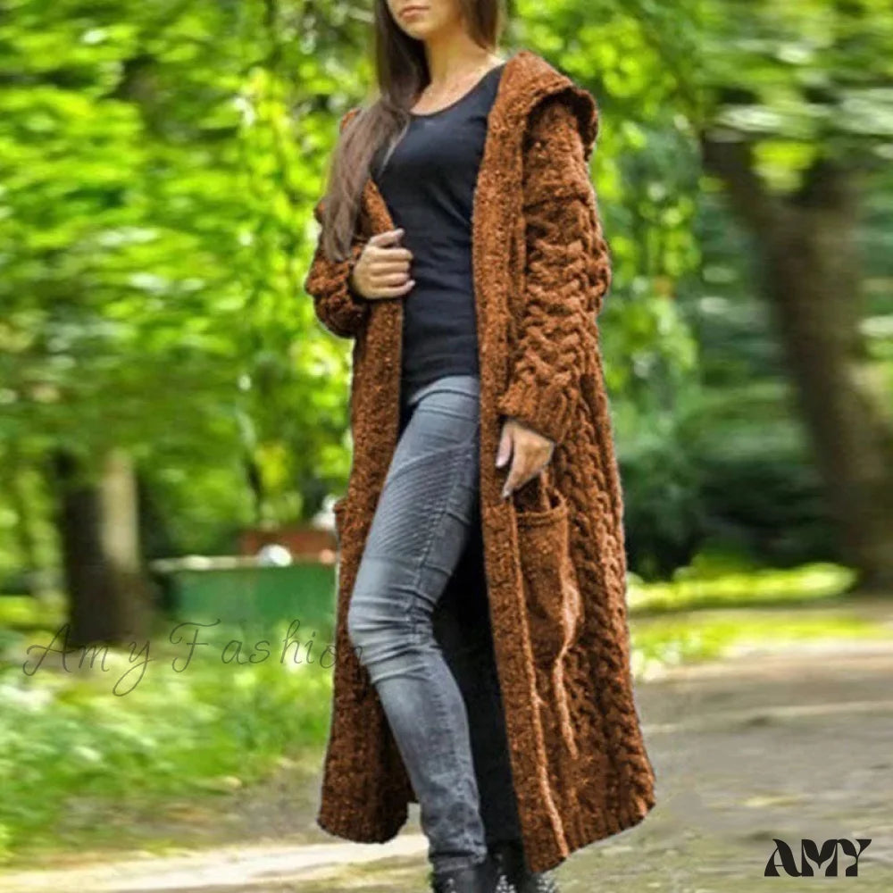 Markdowns Amy Fashion - Fashion Women Cardigans Baggy Long Coat Chunky Knitted Sweater