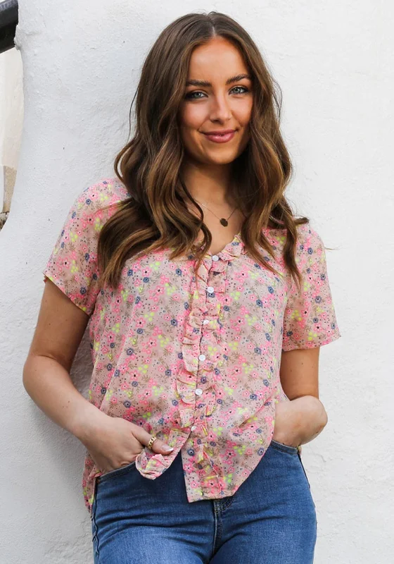 Your Weekend, Your Savings Rant & Rave Fern Floral Top, Pink