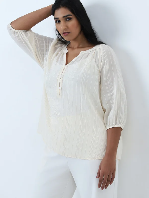 Unmissable Offer Gia Off-White Striped Blouse