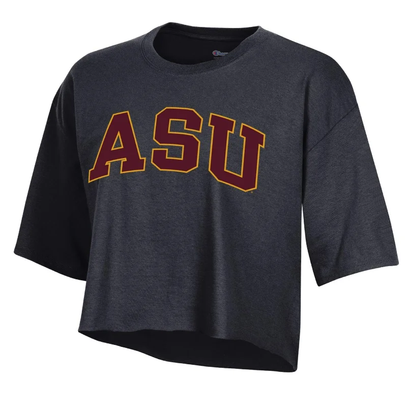 Special Discount ASU Arched Boyfriend Crop Tee BLK