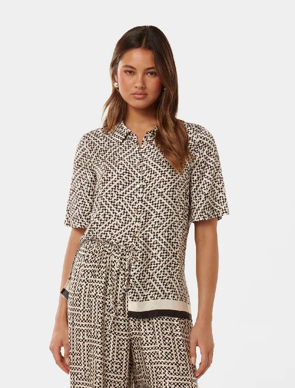 Weekend Savings Galore Becca Border Print Shirt