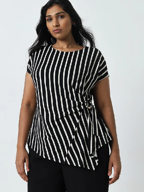 Don't Wait Gia Black Striped Top