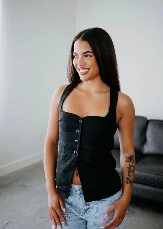 Amazing Deals Geyle Linen Vest Top