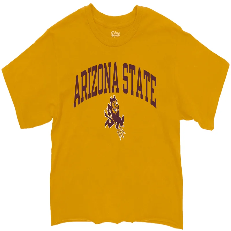 Quick Sale ASU Arch Sparky Crop Tee GLD