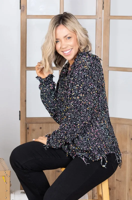 Discount Days Confetti Party Frayed Popcorn Sweater