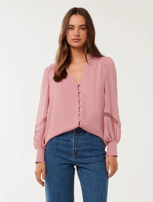 Best Seller Hadleigh Lace Trim Blouse