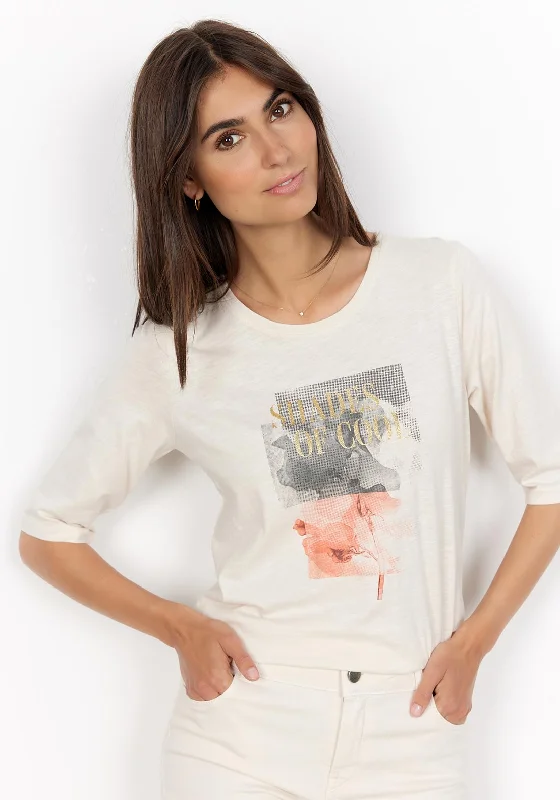 Discount Deals Soyaconcept Babette Graphic T-Shirt, Cream Multi