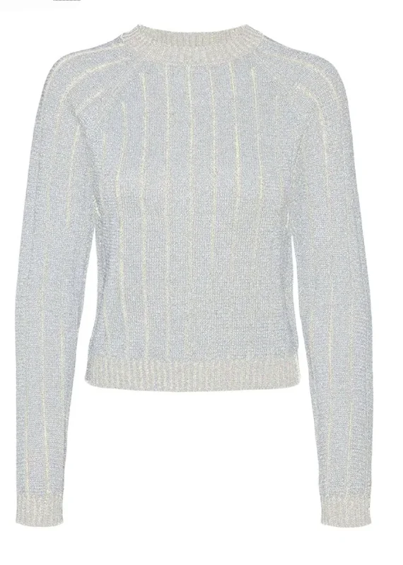 Loyalty Reward Vanja Lurex Knitted Jumper in Light Silver