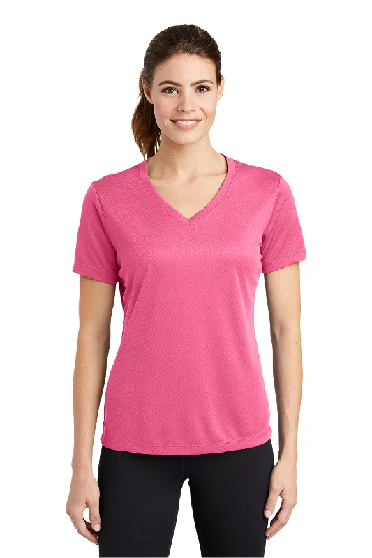 Overstock Sale Sport-Tek Womens RacerMesh Moisture Wicking Short Sleeve V-Neck T-Shirt - Bright Pink Overstock Sale Sport-Tek Womens RacerMesh Moisture Wicking Short Sleeve V-Neck T-Shirt - Bright Pink