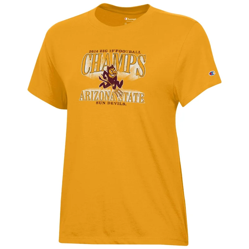 Weekend Extravaganza: Shop Now ASU Big XII Champions Mascot Ladies Tee GLD