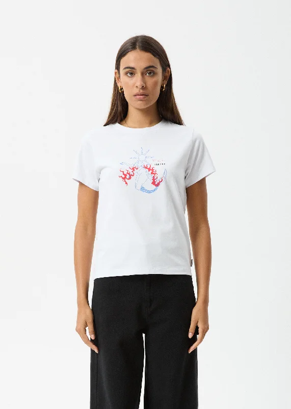 Shop and Save AFENDS Womens Sun Siren - Regular Tee - White