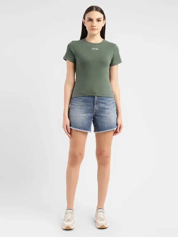 Now or Never Women's Brand Logo Slim Fit T-shirt