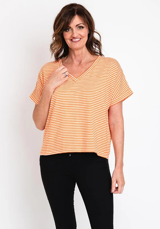 Deal of the Week Serafina Collection One Size Striped Top, Orange