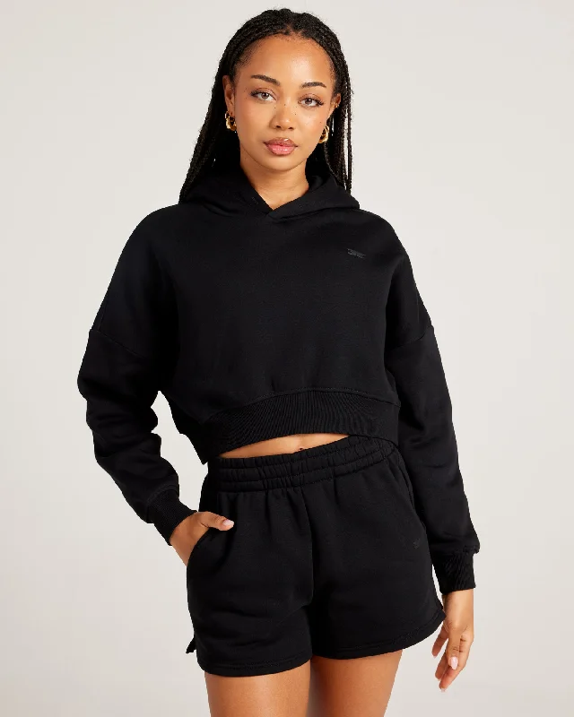 Extra Savings Omni Cropped Hoodie - Black