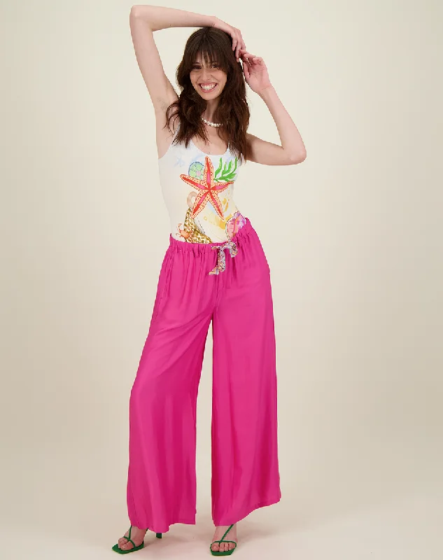 Weekend Discounts to Relish Annie Fuchsia Wide Leg Pants
