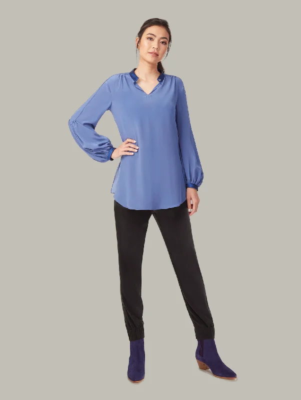 Limited Time Offer ZINNIA | Cavalier-Sleeves Silk Blouse