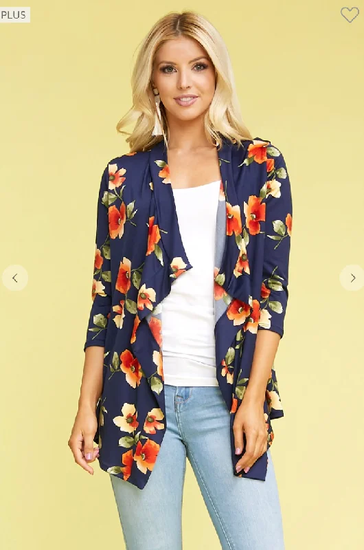 Bargain Bin 3/4 Sleeve Draped Cardigan - 2 Colors
