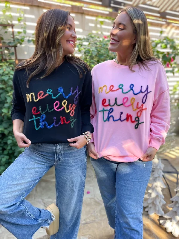 Quick Sale PREORDER: Merry Everything Tinsel Sweatshirt in Two Colors