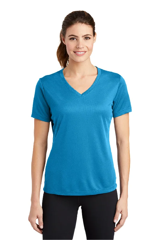 Weekend Specials Just for You Sport-Tek Womens RacerMesh Moisture Wicking Short Sleeve V-Neck T-Shirt - Pond Blue Weekend Specials Just for You Sport-Tek Womens RacerMesh Moisture Wicking Short Sleeve V-Neck T-Shirt - Pond Blue