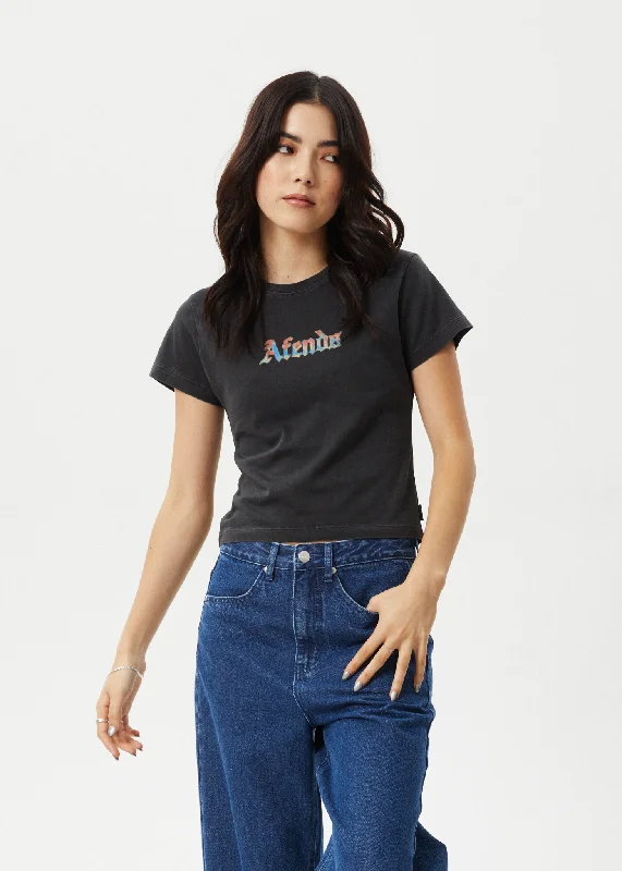 Shop Now AFENDS Womens Nirvana - Baby Tee - Stone Black
