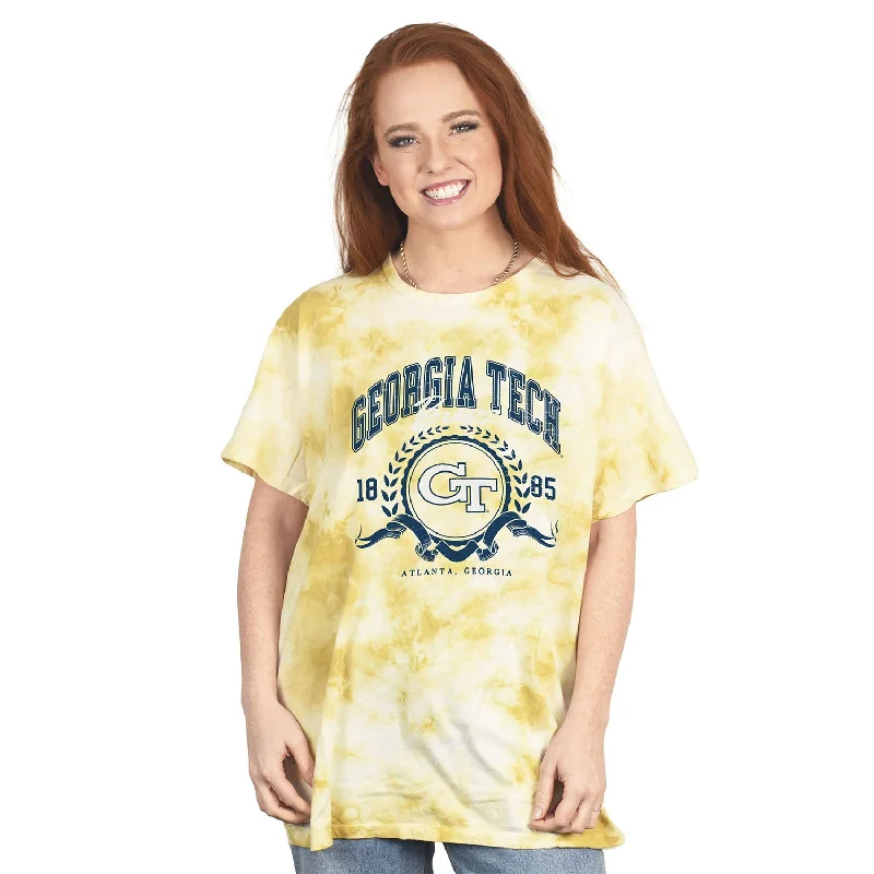 Weekend Discounts to Celebrate Ladies Georgia Tech Yellow Jackets Oversized Cloud T-Shirt Weekend Discounts to Celebrate Ladies Georgia Tech Yellow Jackets Oversized Cloud T-Shirt