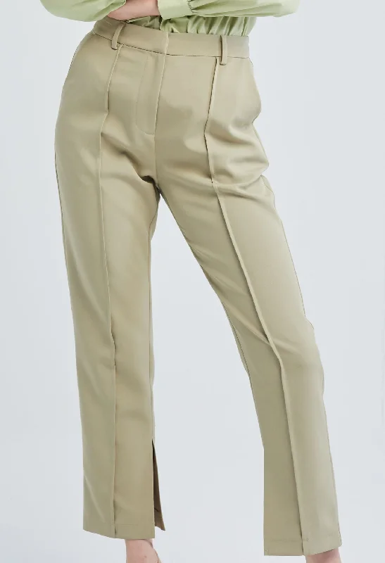 Weekend Discounts You Deserve Minimal Side Tuck Pleats Capri Pants