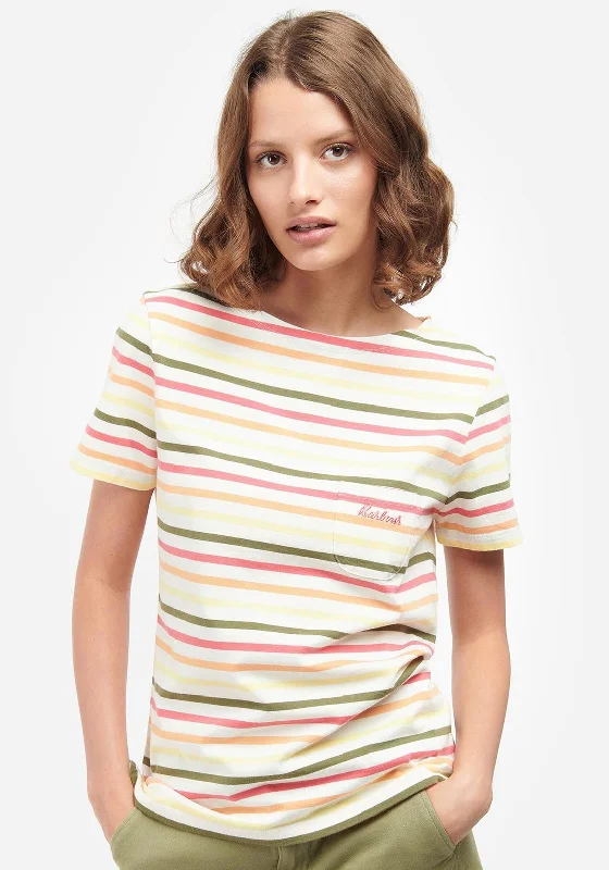 Customer Appreciation Sale Barbour Womens Bradley Striped T-Shirt, Off White Multi