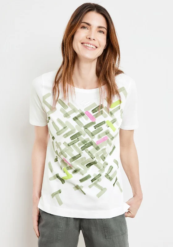 Unbeatable Prices Gerry Weber Watercolour Stroke Print T-Shirt, White