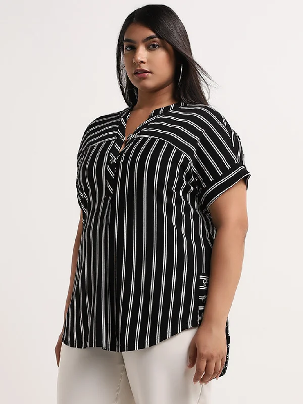Weekend Deal Gia Black Striped Blouse