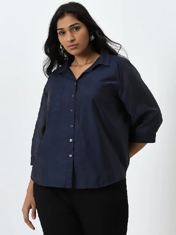 Price Break Gia Solid Navy Shirt