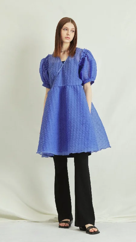 Weekend Savings Delight See Through Puff Sleeves Dress
