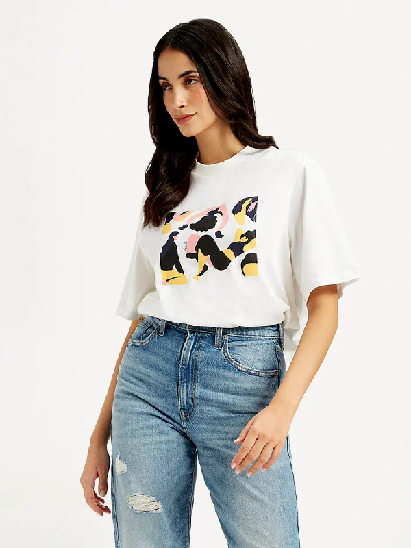 Seasonal Clearance Women's Graphic Print Relaxed Fit T-shirts