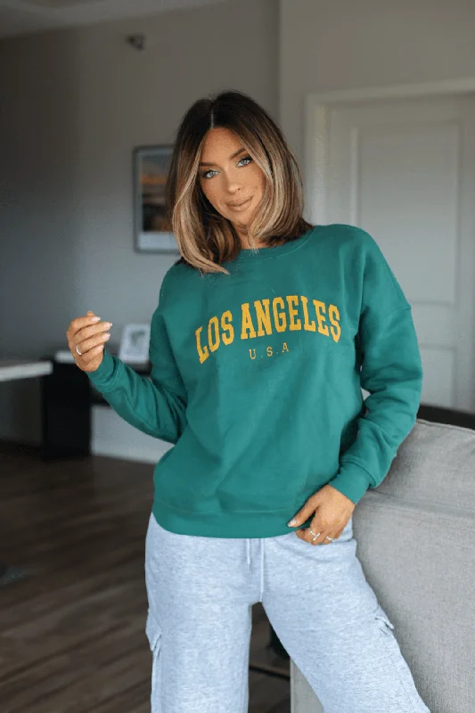 Extra Savings Hunter Green Los Angeles Graphic Pullover | Pre Order