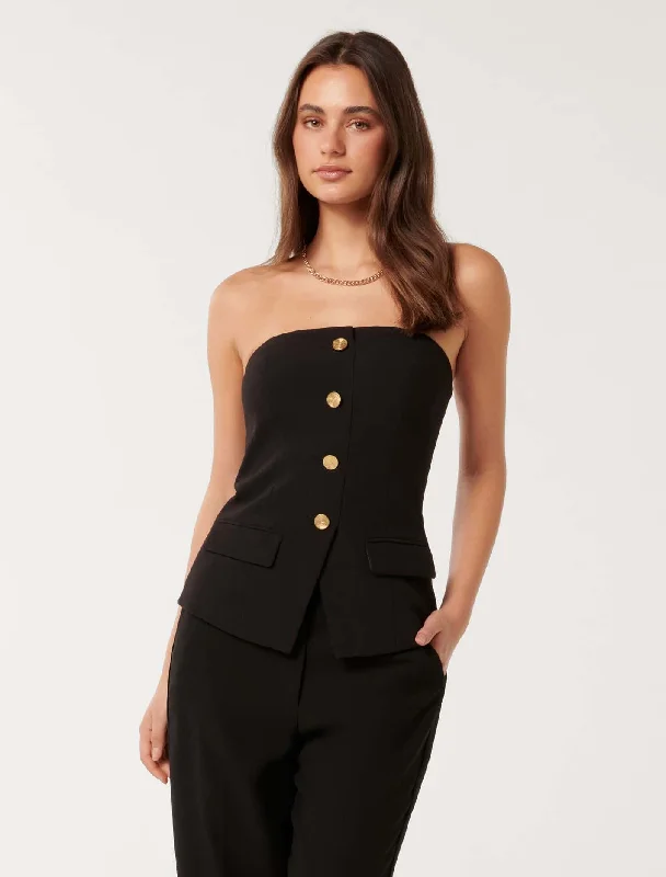 Value Deals Kendra Button Front Bustier Top