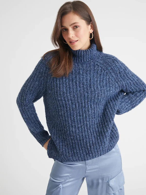 Exclusive Weekend Offers Inside Stella Shaker Turtleneck Sweater - indigo