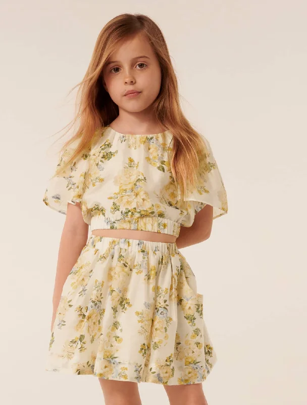 Early Access Arabella Elasticated Flutter Girls Top