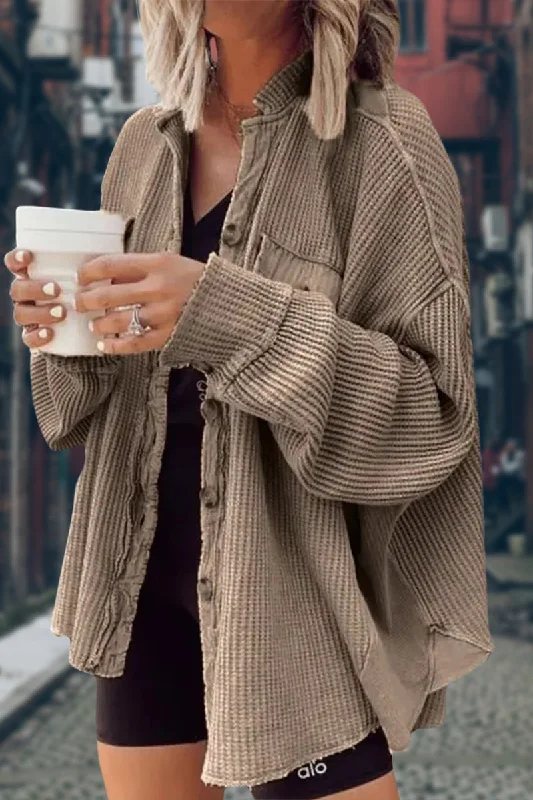 Weekend Bargains to Snag WOMEN CORDUROY BUTTON UP OVERSIZED SHACKET
