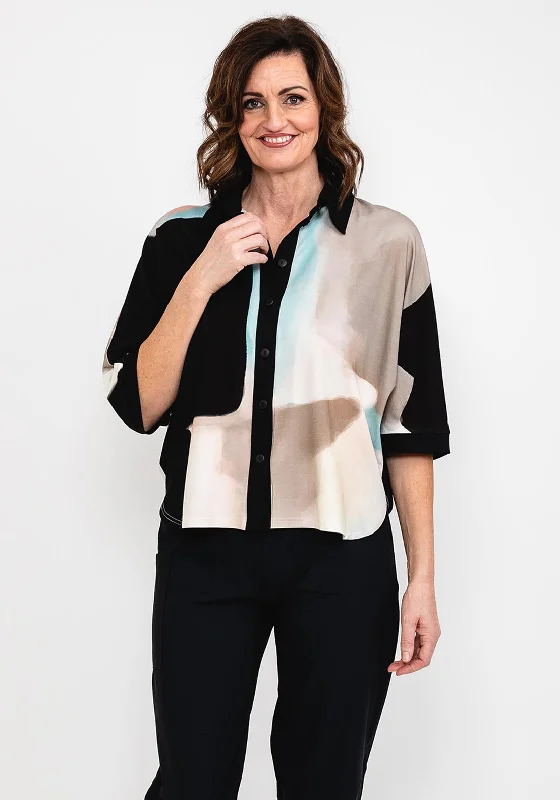 Hurry In Elsewhere Abstract Print Blouse, Black Multi
