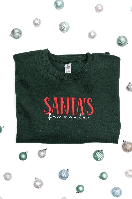 Crazy Savings PREORDER: Santa's Favorite Embroidered Sweatshirt