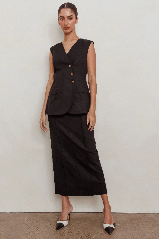 Weekend Bargains to Cherish Sweet Treat Column Maxi Skirt Black