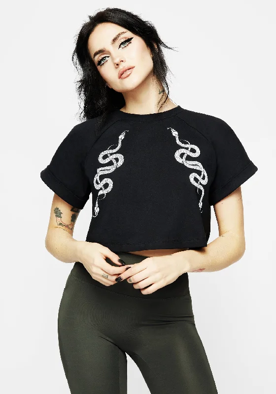 Stock Up and Save Venin Snake Athleisure Boxy Crop T-Shirt