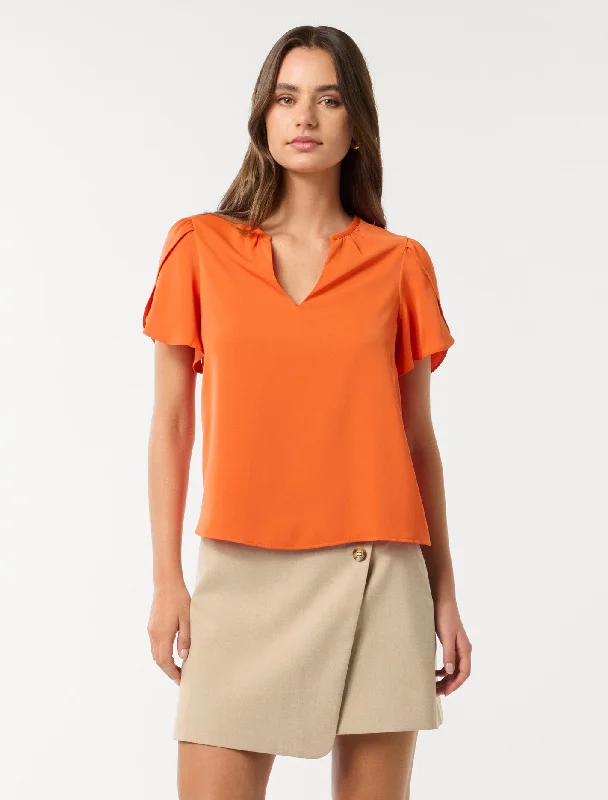Sale Alert Mila Petal Sleeve Top