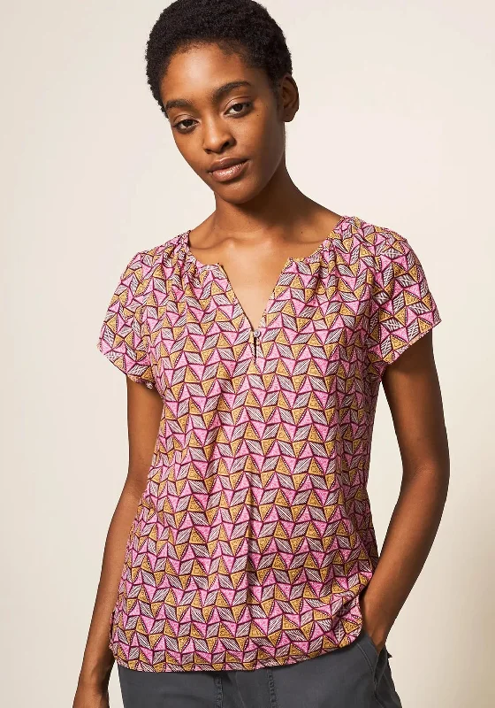 Extra Savings White Stuff Keri Sunrise Print Top, Plum Multi