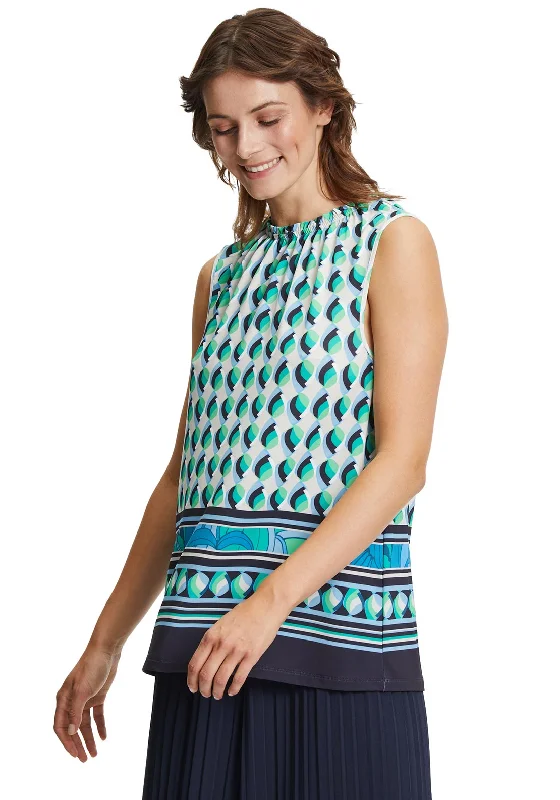 Unbeatable Prices Betty Barclay Pleated Neck Print Top, Multi