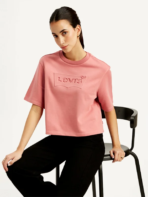 Factory Direct Sale Women's Brand Logo Relaxed Fit T-shirt